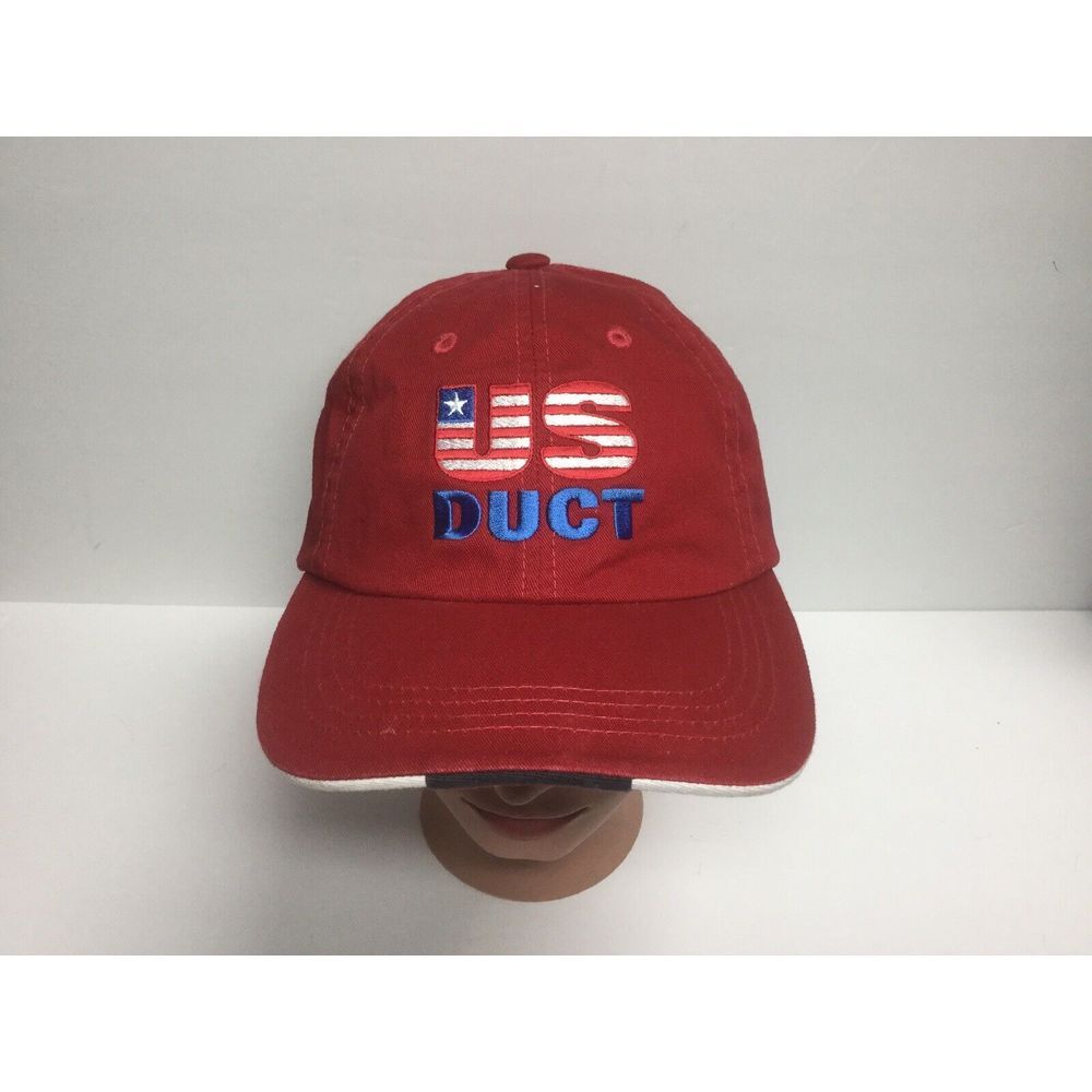 Port Authority Hat US Duct Red Strap-back Baseball Cap Embroidered